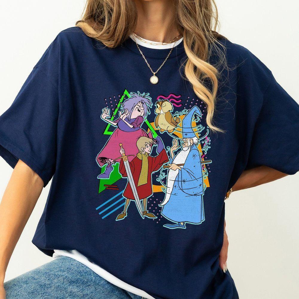 Retro 90s Style Group Shot The Sword In The Stone Disney Vuitino Shirt